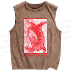 Unisex Ex libris Printed Washed Tank Top