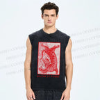 Unisex Ex libris Printed Washed Tank Top