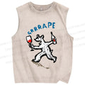 Unisex Grrrape Printed Washed Tank Top