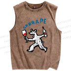 Unisex Grrrape Printed Washed Tank Top
