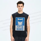 Unisex Fire Extinguishing Equipment Printed Washed Tank Top