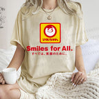 Unisex Smiles For All Printed Washed Tee