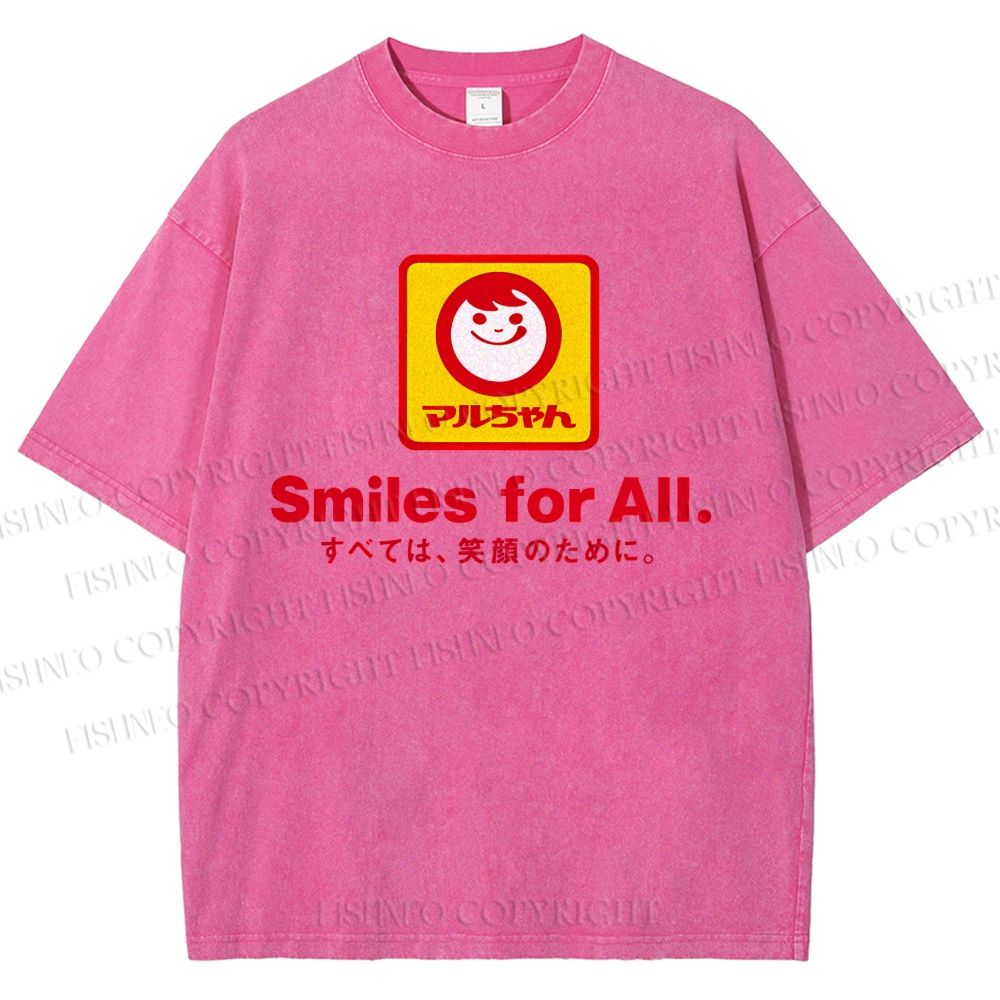 Unisex Smiles For All Printed Washed Tee