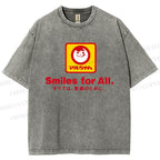 Unisex Smiles For All Printed Washed Tee