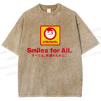 Unisex Smiles For All Printed Washed Tee