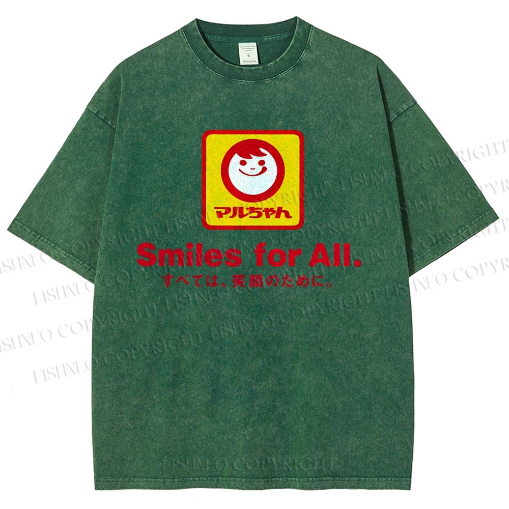 Unisex Smiles For All Printed Washed Tee