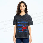 Unisex Crab Sea Printed Washed Tee