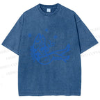 Unisex Drunk Fish Printed Washed Tee