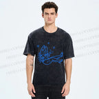 Unisex Drunk Fish Printed Washed Tee