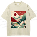 Unisex Japanese Art Printed Washed Tee