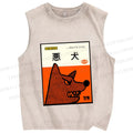 Unisex Bad Dog Printed Washed Tank Top