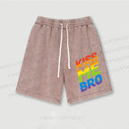 Pride Kiss Me Bro Washed Vintage Shorts
