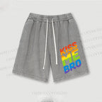 Pride Kiss Me Bro Washed Vintage Shorts