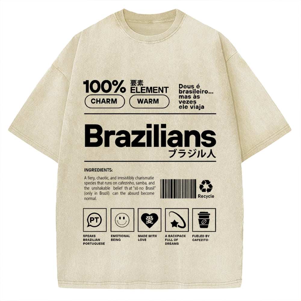 Brazilians Japanese Katakana Vintage Washed T-shirt