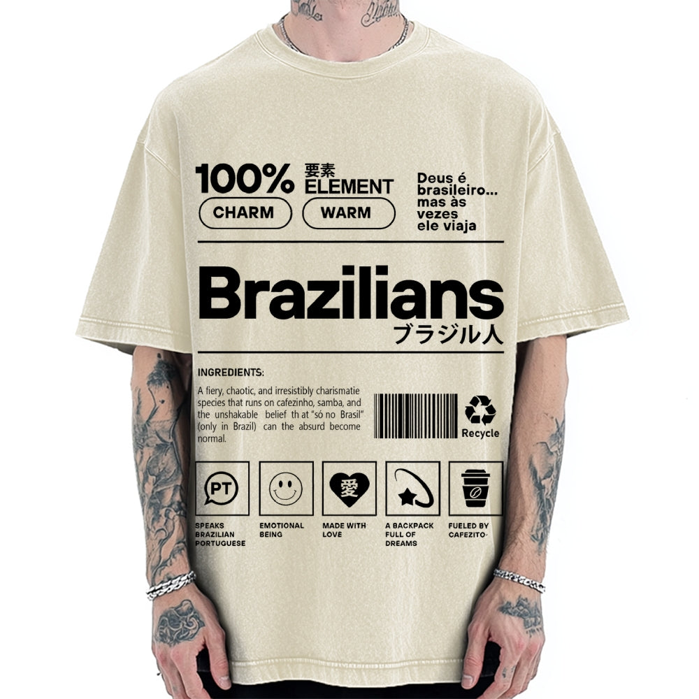 Brazilians Japanese Katakana Vintage Washed T-shirt
