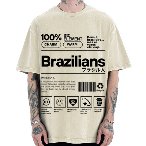Brazilians Japanese Katakana Vintage Washed T-shirt