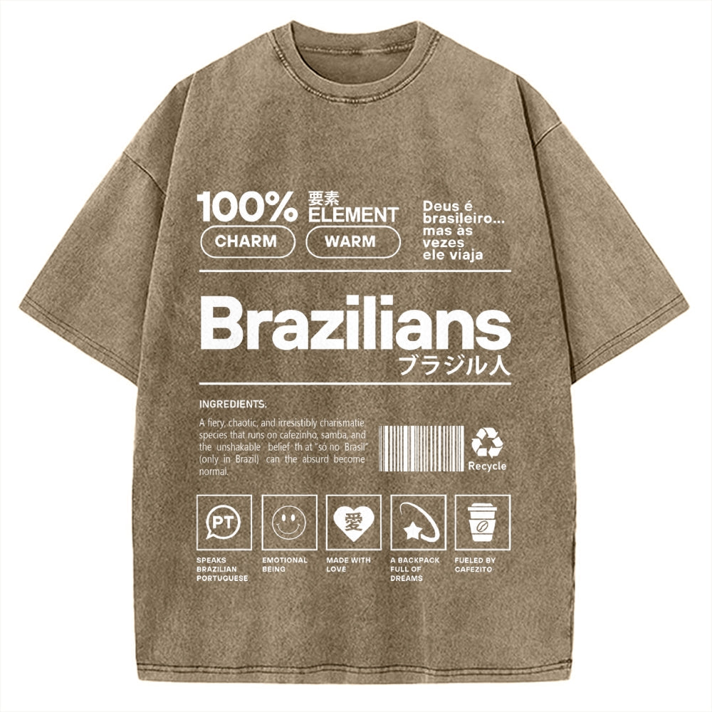 Brazilians Japanese Katakana Vintage Washed T-shirt