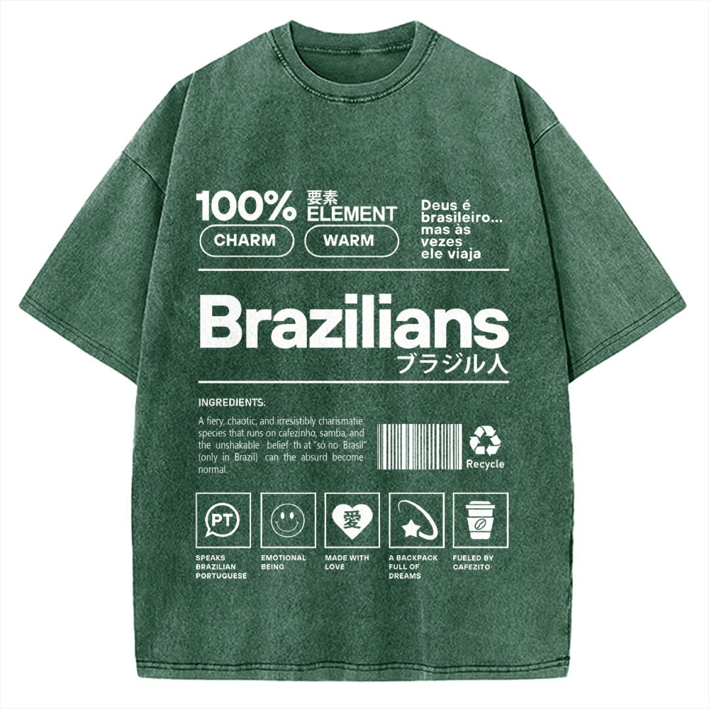 Brazilians Japanese Katakana Vintage Washed T-shirt