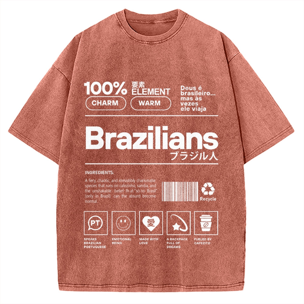 Brazilians Japanese Katakana Vintage Washed T-shirt