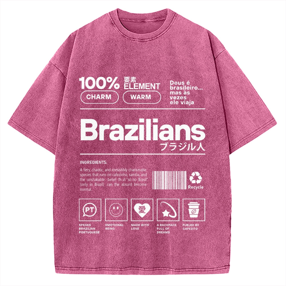 Brazilians Japanese Katakana Vintage Washed T-shirt