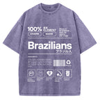 Brazilians Japanese Katakana Vintage Washed T-shirt
