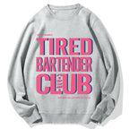 Tired Bartender Club Japanese Katakana Cotton Sweatshirt