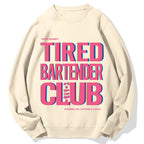 Tired Bartender Club Japanese Katakana Cotton Sweatshirt