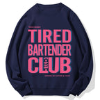 Tired Bartender Club Japanese Katakana Cotton Sweatshirt