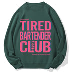 Tired Bartender Club Japanese Katakana Cotton Sweatshirt
