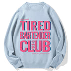 Tired Bartender Club Japanese Katakana Cotton Sweatshirt