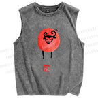 Unisex Art Cartoon Sheep Printed Washed Tank Top