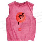 Unisex Art Cartoon Sheep Printed Washed Tank Top