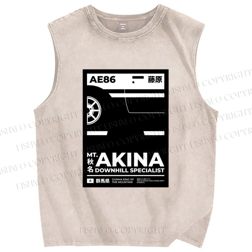 Unisex Akina Printed Washed Tank Top