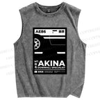 Unisex Akina Printed Washed Tank Top