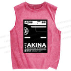 Unisex Akina Printed Washed Tank Top