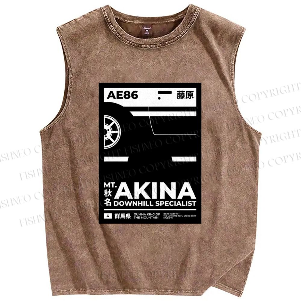 Unisex Akina Printed Washed Tank Top