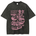 Pink Car Star Collage Tokyo Dream Team Vintage Washed T-shirt