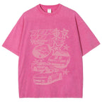 Pink Car Star Collage Tokyo Dream Team Vintage Washed T-shirt