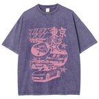 Pink Car Star Collage Tokyo Dream Team Vintage Washed T-shirt