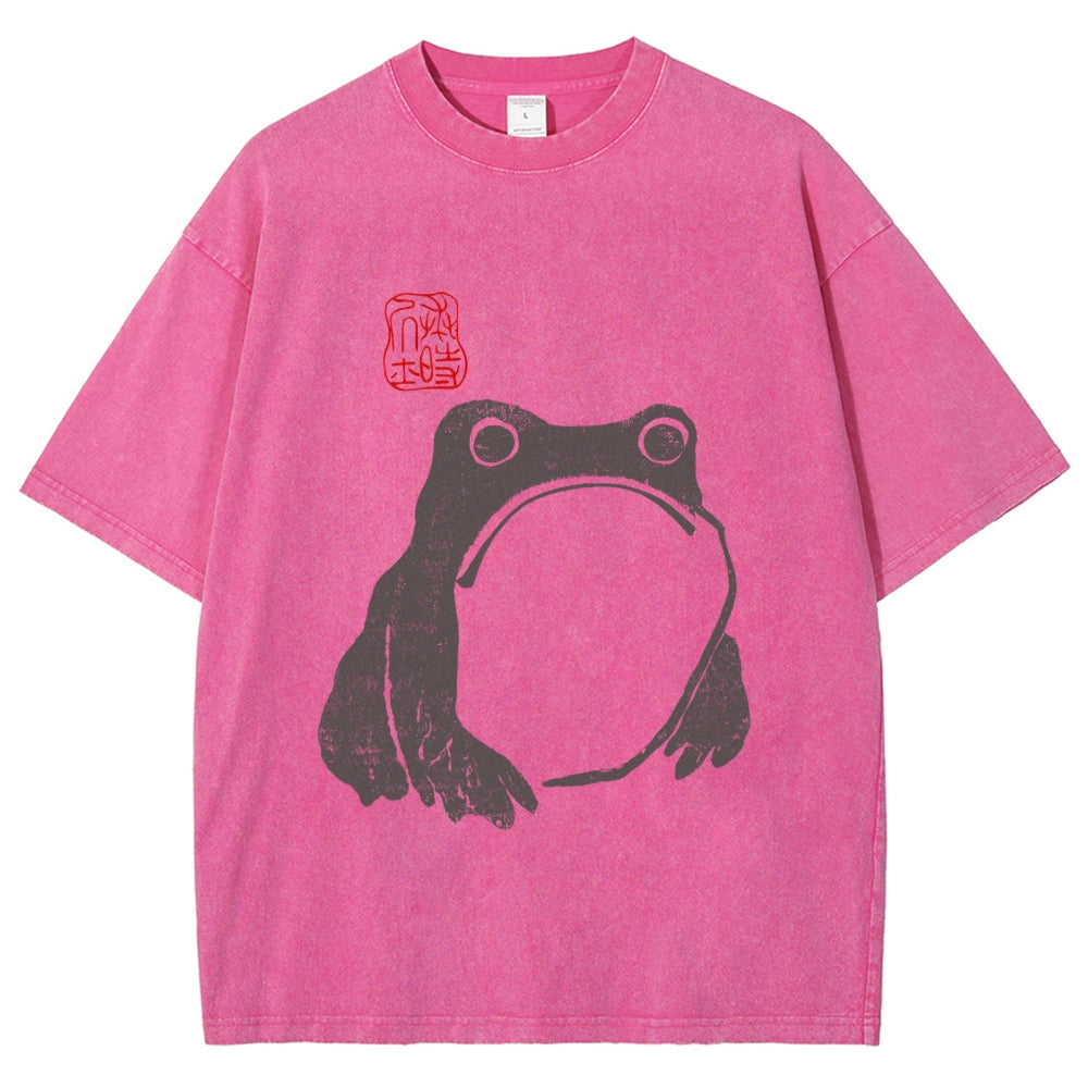 Matsumoto Hoji Woodblock Print Frog Washed T-Shirt