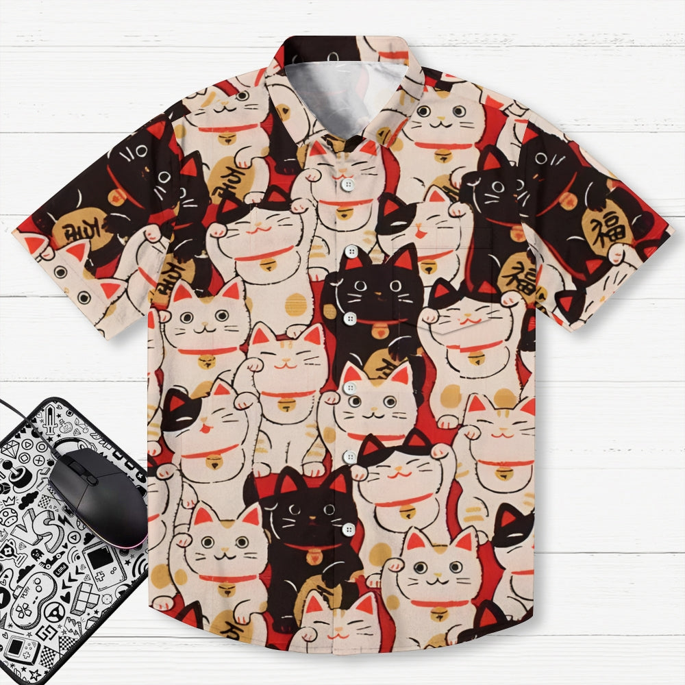 Lucky Cat Aloha Hawaiian Shirt