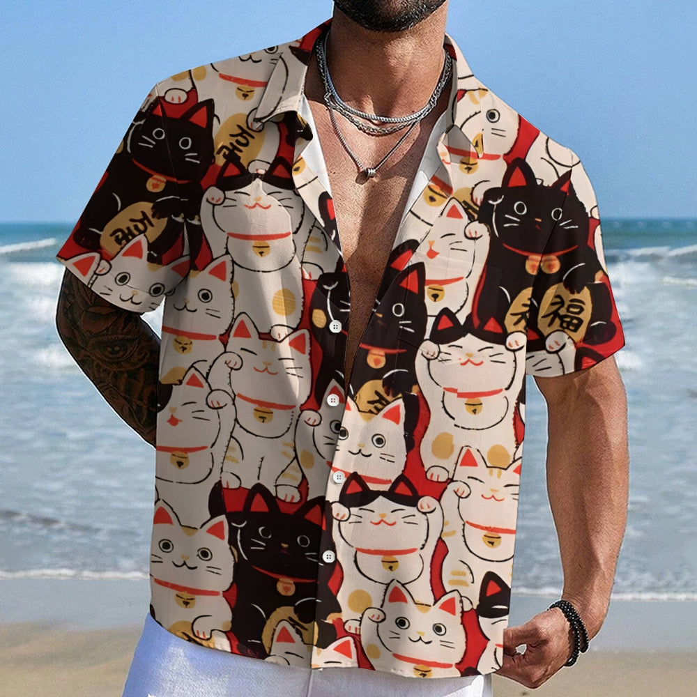 Lucky Cat Aloha Hawaiian Shirt