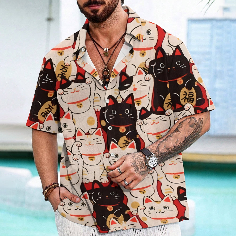 Lucky Cat Aloha Hawaiian Shirt