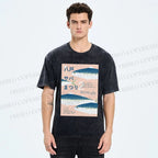 Unisex Fish Poster Printed Washed Tee