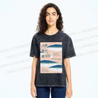 Unisex Fish Poster Printed Washed Tee