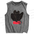 Unisex Frog Printed Washed Tank Top