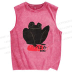 Unisex Frog Printed Washed Tank Top