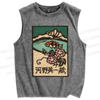 Unisex Eiichizo Kono Printed Washed Tank Top