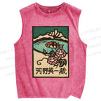Unisex Eiichizo Kono Printed Washed Tank Top