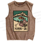 Unisex Eiichizo Kono Printed Washed Tank Top